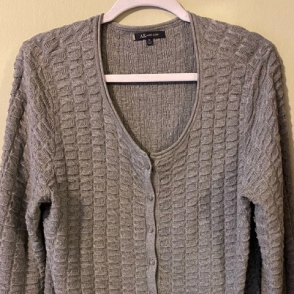 Anne Klein cardigan sweater, soft cotton wool blend